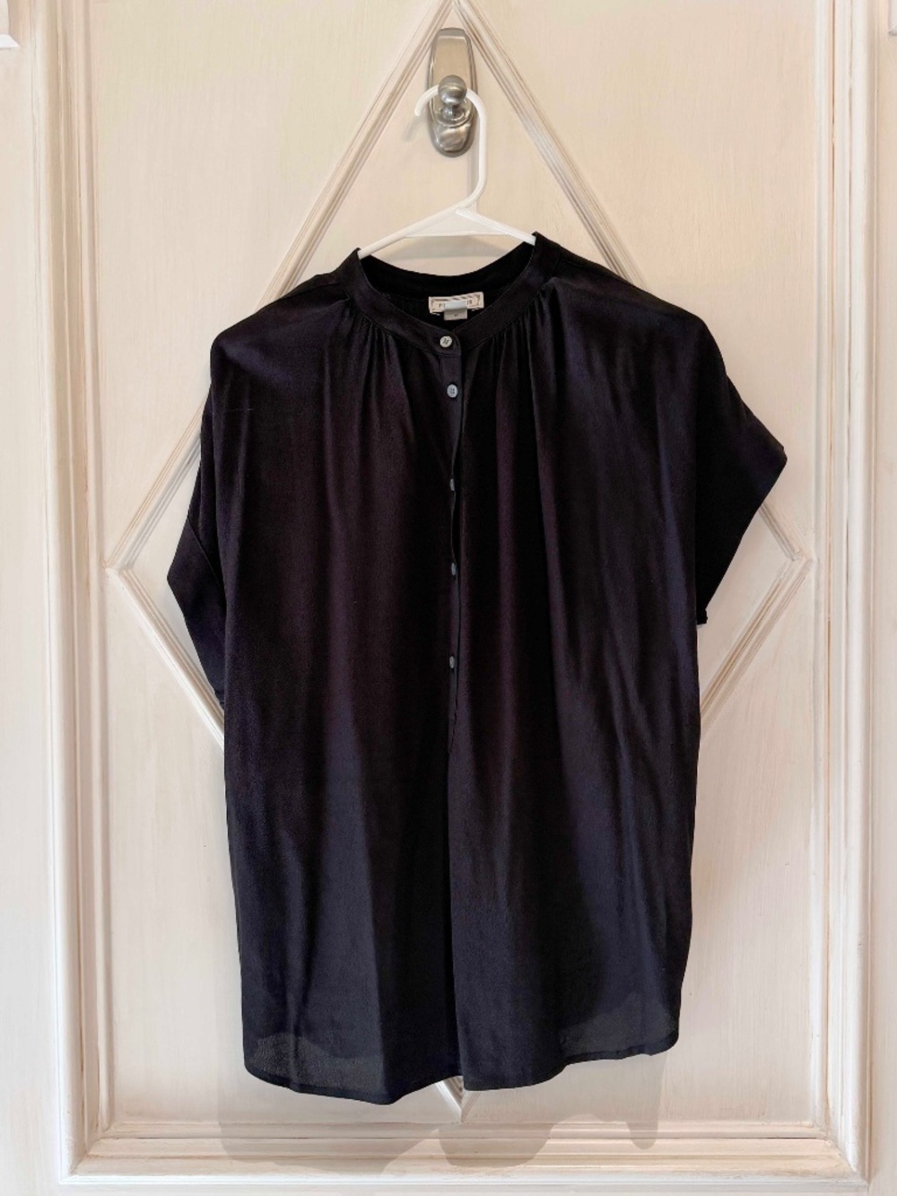 J. Crew Black Point Sur Blouse Short Sleeve